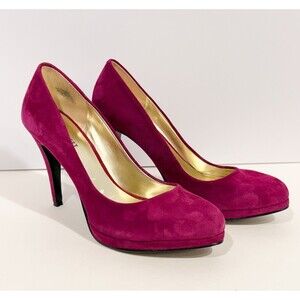 Nine West NWREGOLA Platform Suede Pumps Heels Women Size 8 M EU 38.5